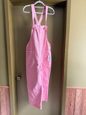 Zenana Outfitters Pink Cotton Blend Jumper Overalls